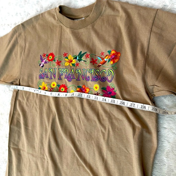 NWOT- VINTAGE Pro Heavy Weight San Francisco Double Stitch Floral Bird Tee Shirt - Picture 10 of 10